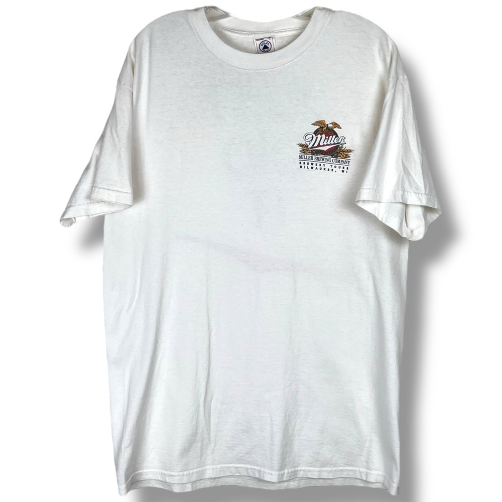 Miller Lite Brewing Company Delta Vintage Pre-Shrunk White Short Sleeve T-Shirt